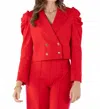 Emily Mccarthy Margo Blazer In High Risk Red In Red