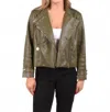 Emily Mccarthy Mia Moto Jacket In Olive Night In Green