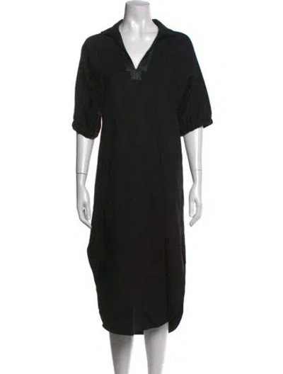 Pre-owned Emily Mccarthy Midi Length Dress In Black
