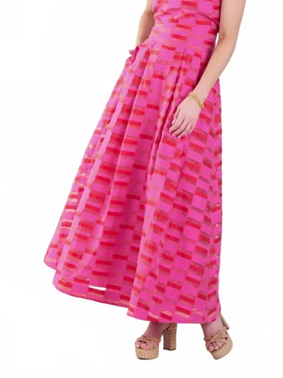 Emily Mccarthy Milly Maxi Skirt In Sunset Stripe In Multi