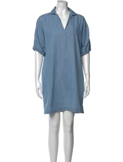 Pre-owned Emily Mccarthy Mini Dress In Blue