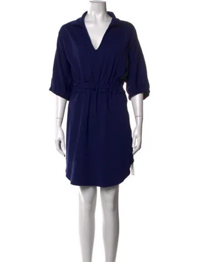 Pre-owned Emily Mccarthy Mini Dress In Blue
