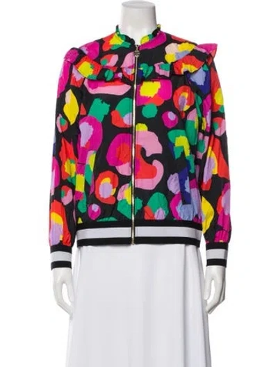 Pre-owned Emily Mccarthy Nylon Printed Bomber Jacket W/ Tags In Multi