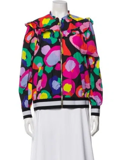 Pre-owned Emily Mccarthy Nylon Printed Jacket W/ Tags In Multi