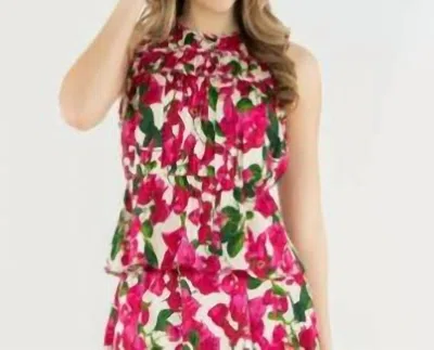 Emily Mccarthy Olivia Sleeveless Top In Bougainvillea In Multi