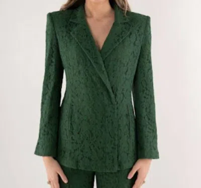 Emily Mccarthy Paisley Lace Blazer In Eden Garden In Green