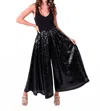 Emily Mccarthy Palazzo Pant In Black Sequin In Black