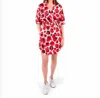 EMILY MCCARTHY PALMER DRESS IN RED COL CHEETAH