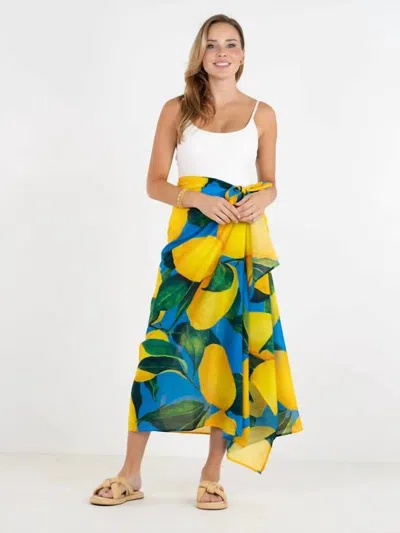 Emily Mccarthy Pareo Waist Tie Sarong In Limoncello In Multi