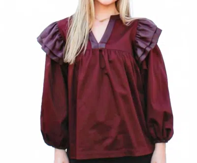 Emily Mccarthy Penelope Top In Burgundy