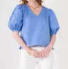 Emily Mccarthy Penny Top In Blueberry Monogram In Multi