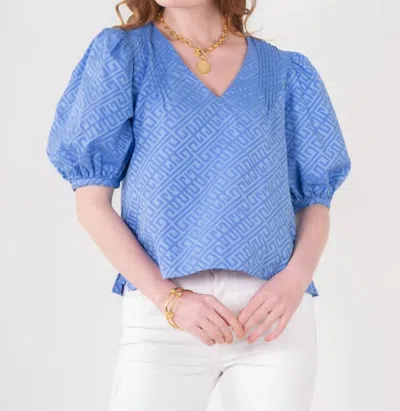 Emily Mccarthy Penny Top In Blueberry Monogram In Multi