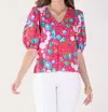 Emily Mccarthy Penny V-neck Top In Jewelry Box In Pink