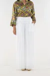 Emily Mccarthy Pleated Pant In Lucent White In Multi