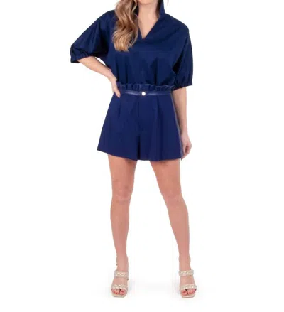 Emily Mccarthy Ponte Poppy Top In Navy In Blue