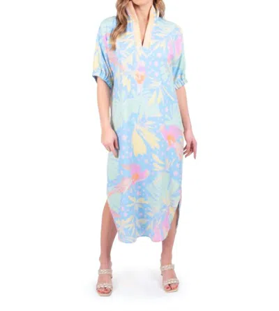 Emily Mccarthy Poppy Caftan Dress In Parrot Party In Multi