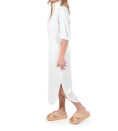 Emily Mccarthy Poppy Caftan In White Terry