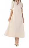 Emily Mccarthy Poppy Cheetah Dress In Sandstone In Metallic