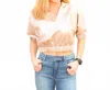Emily Mccarthy Poppy Crop Top In Pearl In Multi