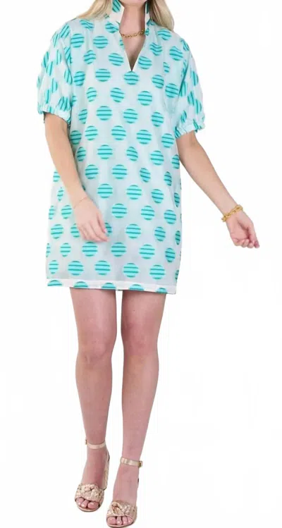 Emily Mccarthy Poppy Dress-dew Drop Organza In Multi In Blue