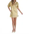 Emily Mccarthy Poppy Jaguar Jacquard Dress In Gold In Gold