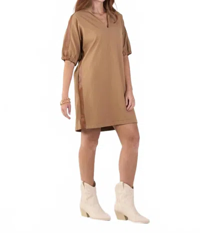 Emily Mccarthy Poppy Dress In Luggage Ponte In Multi