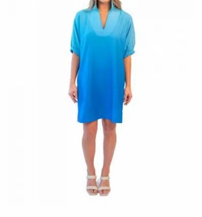 Emily Mccarthy Poppy Dress In Ocean Ombre In Blue