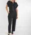 Emily Mccarthy Poppy Jumpsuit In Black French Terry In Multi