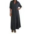 Emily Mccarthy Poppy Maxi Dress In Black French Terry In Multi