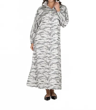 Emily Mccarthy Poppy Midi Dress In Wild Marble In Gray