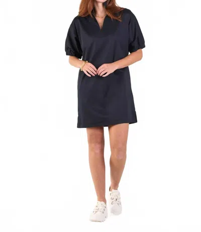 Emily Mccarthy Poppy Mini Dress In Black In Blue