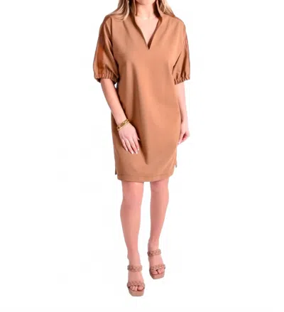 Emily Mccarthy Poppy Mini Dress In Luggage In Brown