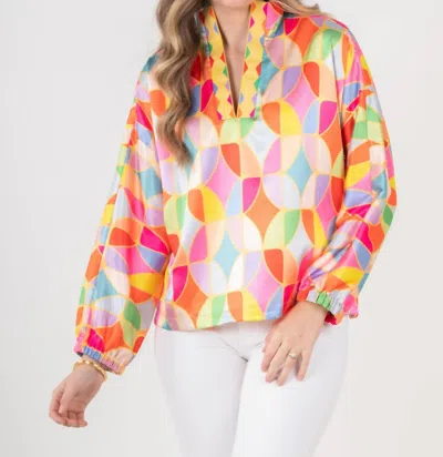 Emily Mccarthy Poppy Over Long Sleeve Top In Sunday Morning In Multi