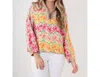 Emily Mccarthy Azalea Poppy Pop-over Top In Orange Multicolor In Multi