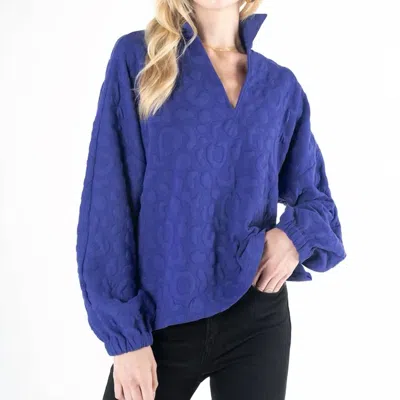 Emily Mccarthy Poppy Pop-over In Royal Blue Cheetah In Multi
