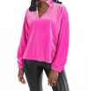 Emily Mccarthy Poppy Pop Over Jacket In Fuchsia Fedora In Pink
