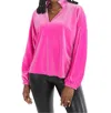 Emily Mccarthy Poppy Pop-over Top In Fuchsia Fedora