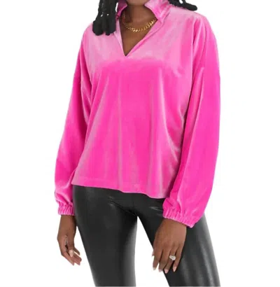 Emily Mccarthy Poppy Pop-over Top In Fuchsia Fedora