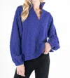 Emily Mccarthy Poppy Pop-over In Royal Blue Cheetah In Blue
