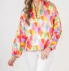 Emily Mccarthy Poppy Over Long Sleeve Top In Sunday Morning In Multi