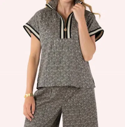 Emily Mccarthy Poppy Pullover In Black Tonal Monogram In Gray