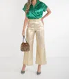 Emily Mccarthy Poppy Prance Metallic Top In Green In Green