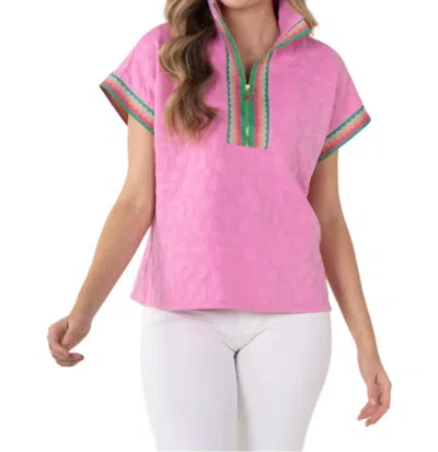Emily Mccarthy Poppy Pullover In Magenta Cheetah