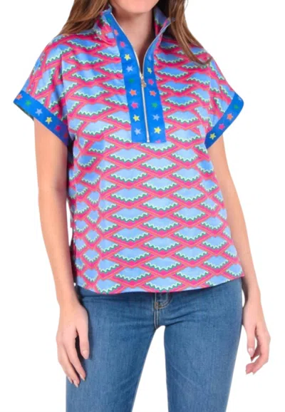 Emily Mccarthy Poppy Pullover Ric Rac In Red And Blue In Multi