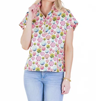 Emily Mccarthy Poppy Pullover Top In Beige In Multi