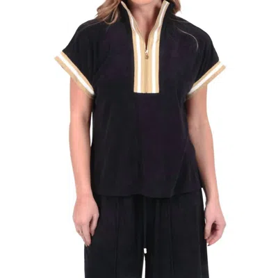 Emily Mccarthy Poppy Pullover Top In Black/gold