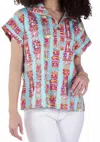 Emily Mccarthy Poppy Pullover Top In Iconic Iris In Multi