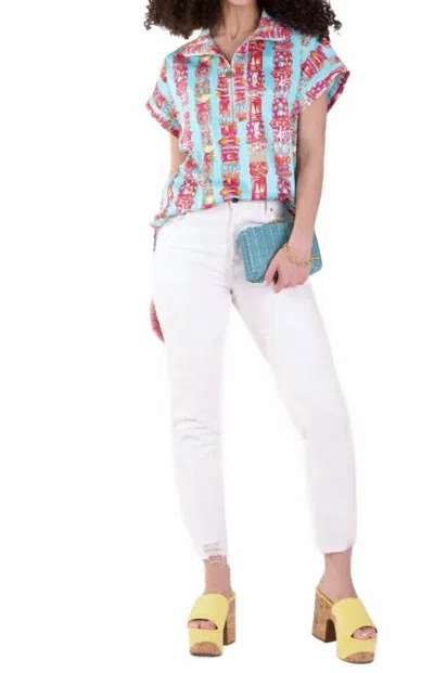Emily Mccarthy Poppy Pullover Top In Iconic Iris In Pink