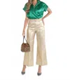 Emily Mccarthy Poppy Prance Metallic Top In Green In Green