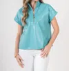 Emily Mccarthy Poppy Pullover Top In Seaglass